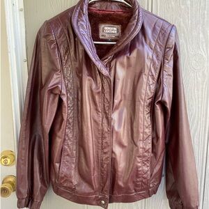 Vintage 80’s women’s brown/burgundy leather jacket